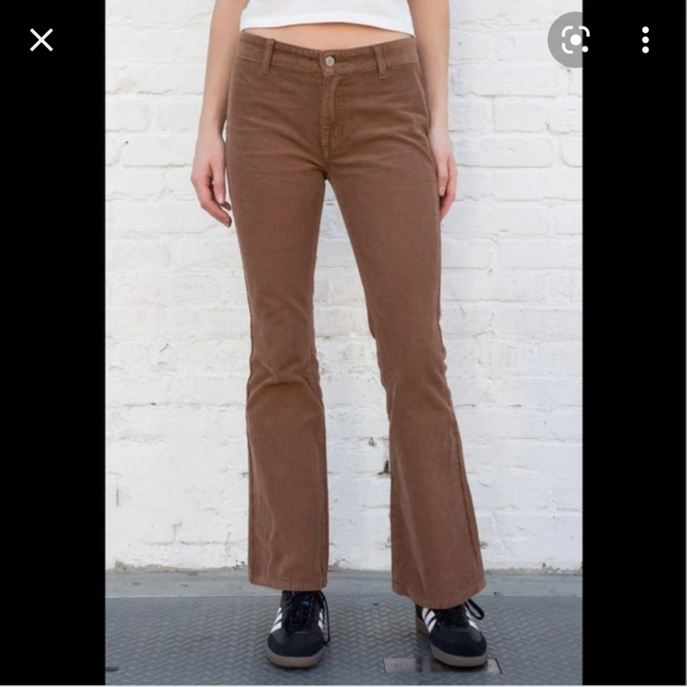 Brandy Melville Aliyah Brown Corduroy Low Waisted Flare Jeans